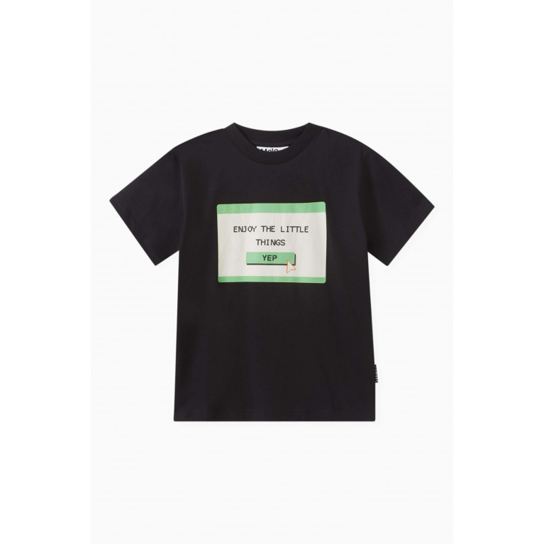 Molo - Riley Graphic-print T-shirt in Organic-cotton Black