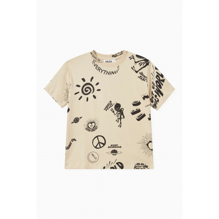 Molo - Rodney Printed T-shirt in Cotton-jersey Neutral