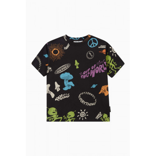 Molo - Rodney Printed T-shirt in Cotton-jersey Black