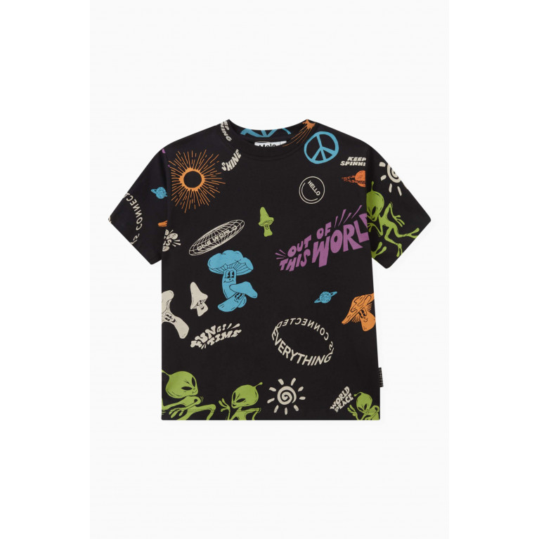 Molo - Rodney Printed T-shirt in Cotton-jersey Black
