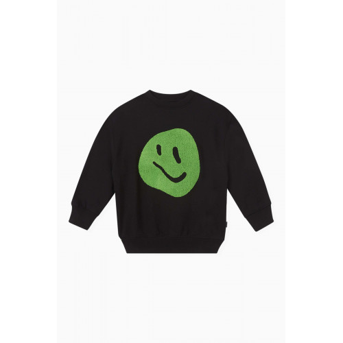 Molo - Mar Smiley Face Sweatshirt in Cotton Black