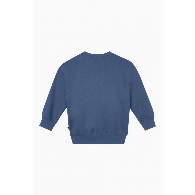 Molo - Mar Smiley Face Sweatshirt in Cotton Blue