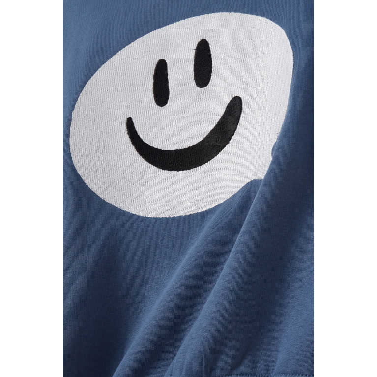 Molo - Mar Smiley Face Sweatshirt in Cotton Blue