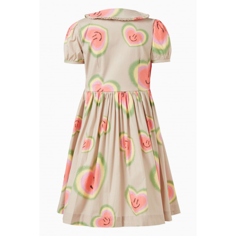 Molo - Cady Heart Smiley Face-print Dress in Organic-cotton