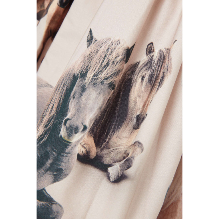 Molo - Cissa Pony Printed Dress in Cotton Neutral