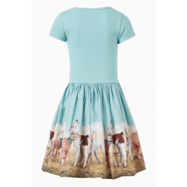 Molo - Cissa Printed Dress in Cotton Blue