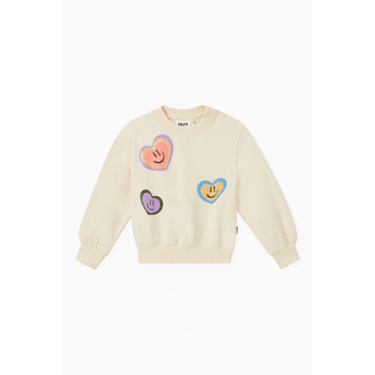 Molo - Marge Heart Smiles Sweatshirt in Organic Cotton