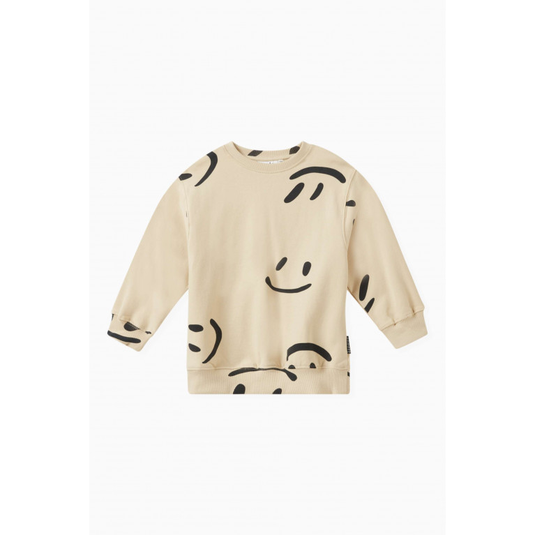 Molo - Monti Big Smiles Sweatshirt in Organic-cotton Neutral