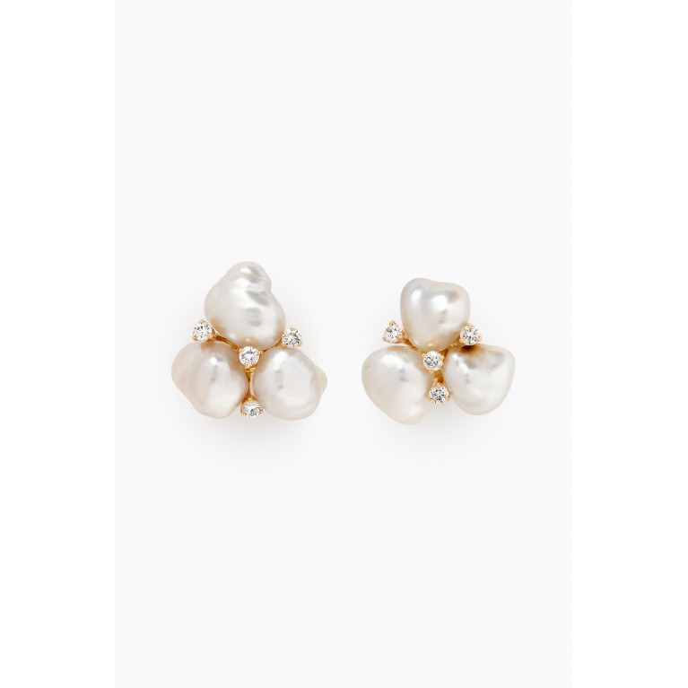 Robert Wan - Zoja Keshi Truffle Diamond Earrings in 18kt Gold