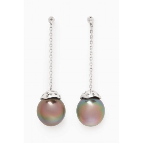 Robert Wan - Akila Diamond & Pearl Drop Earrings in 18kt White Gold