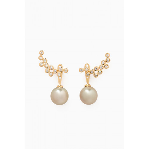 Robert Wan - Zoja Nuit Diamond & Pearl Earrings in 18kt Gold Yellow