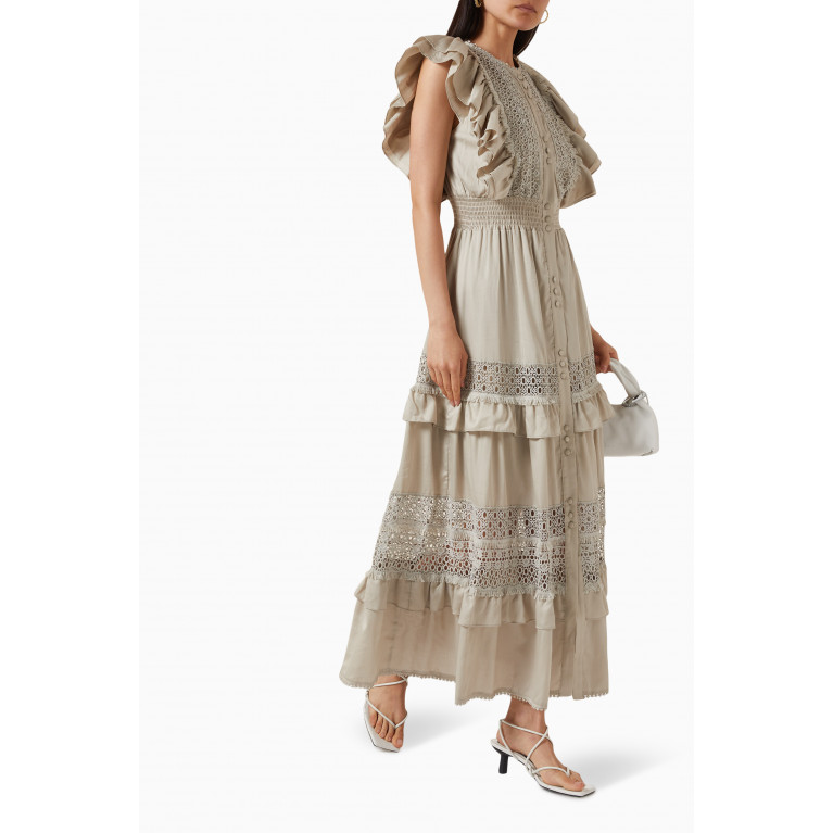 Serpil - Lace Maxi Dress Brown