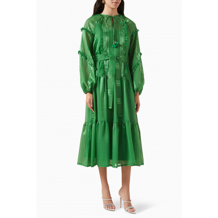 Serpil - Ruffle Midi Dress Green