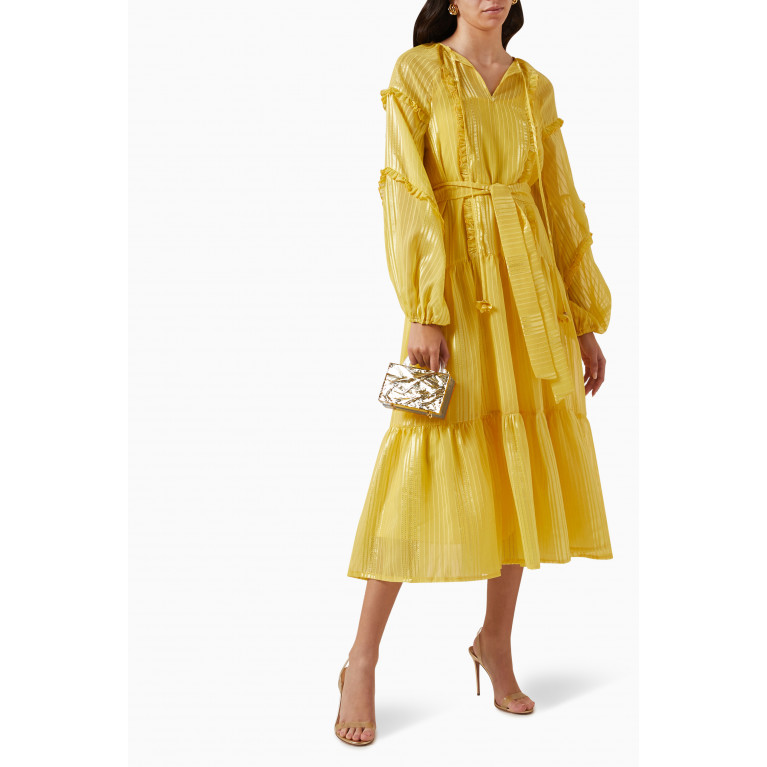 Serpil - Ruffle Midi Dress Yellow