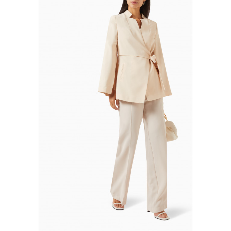 Setre - High-rise Flared Pants in Crepe Neutral