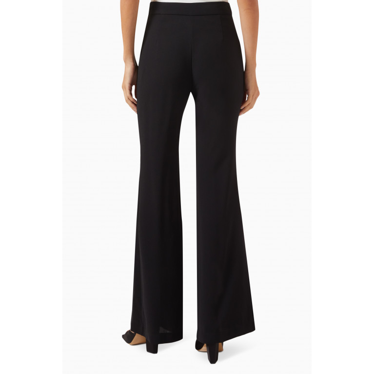 Setre - High-rise Flared Pants in Crepe Black