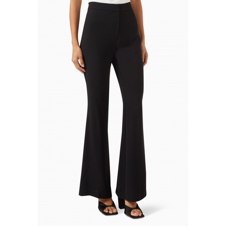 Setre - High-rise Flared Pants in Crepe Black