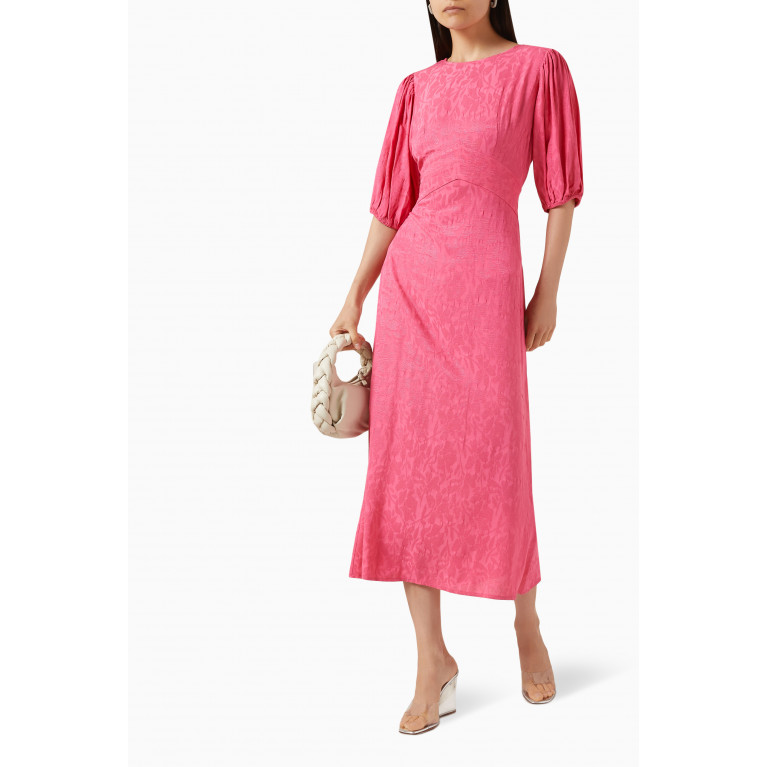 Setre - Midi Dress in Viscose-jacquard Pink