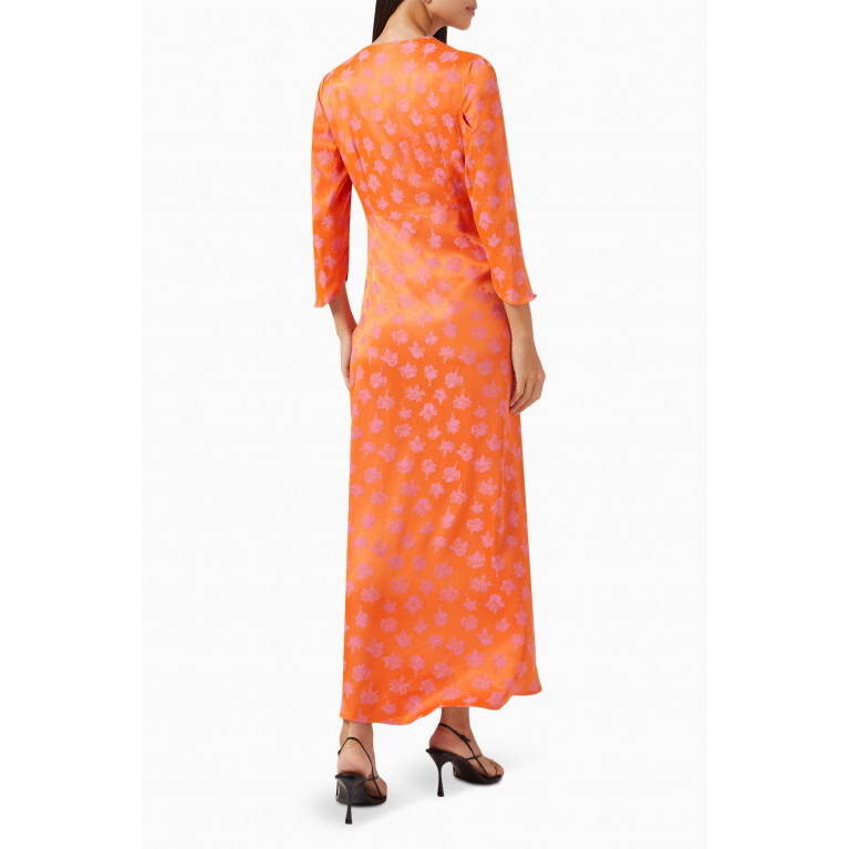 Setre - Ruched Midi Dress in Jacquard