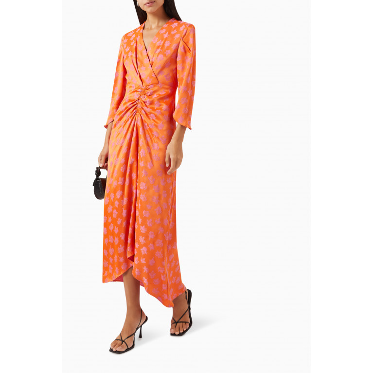 Setre - Ruched Midi Dress in Jacquard