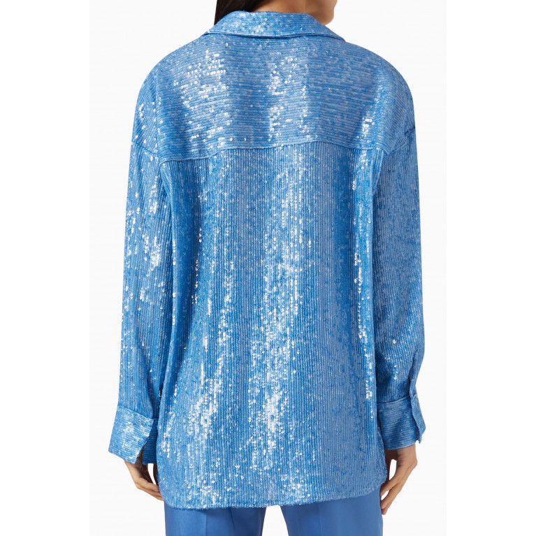 Setre - Sequin-embellished Shirt Blue
