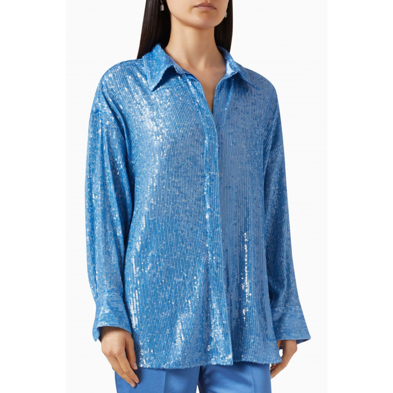 Setre - Sequin-embellished Shirt Blue