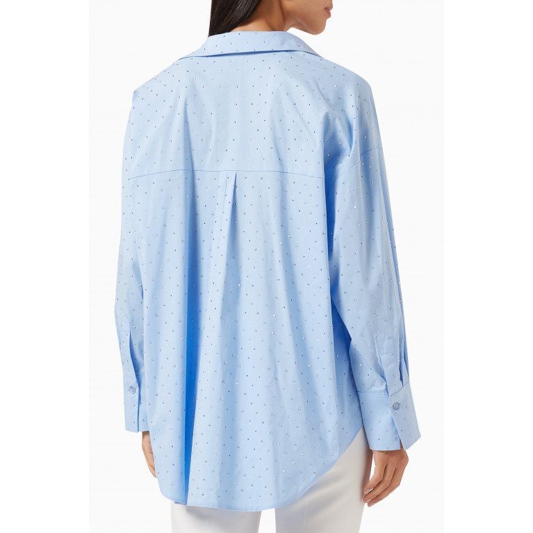 Setre - Sequin-embellished Shirt in Cotton Blue