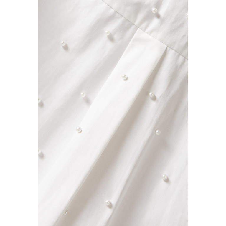 Setre - Pearl-embellished Shirt in Cotton White