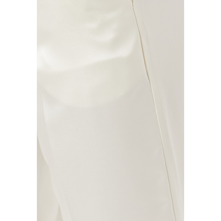 Setre - Cropped Straight-fit Pants in Satin White