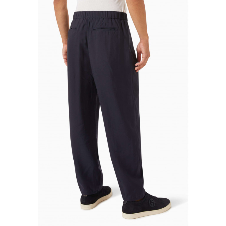 Giorgio Armani - Straight-fit Pleated Pants in Lyocell-silk Blend