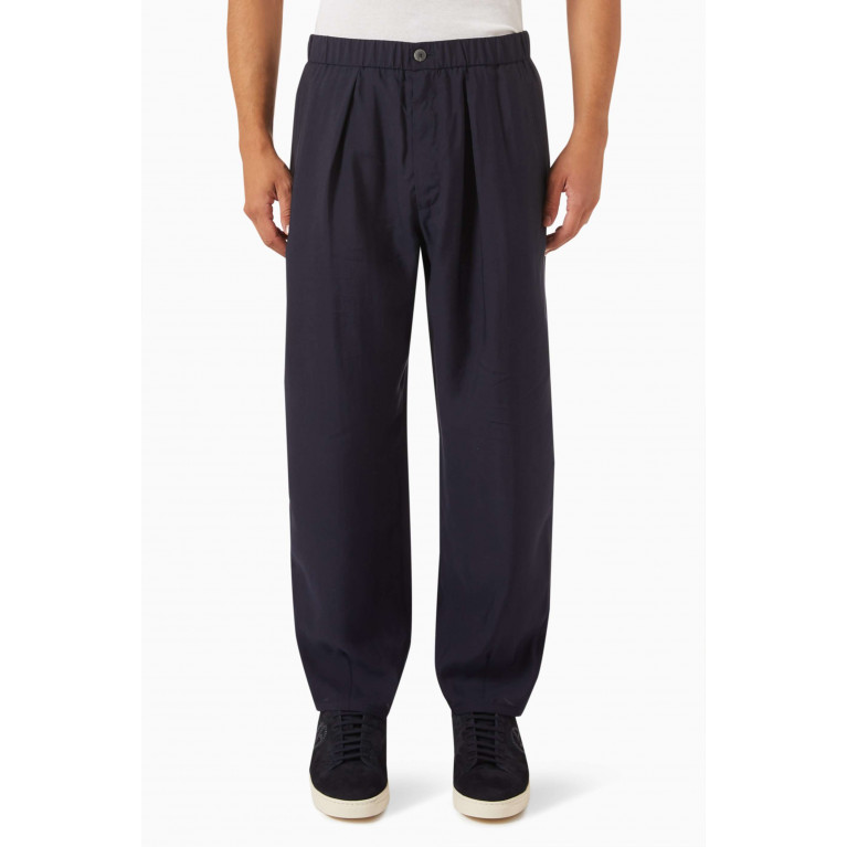 Giorgio Armani - Straight-fit Pleated Pants in Lyocell-silk Blend