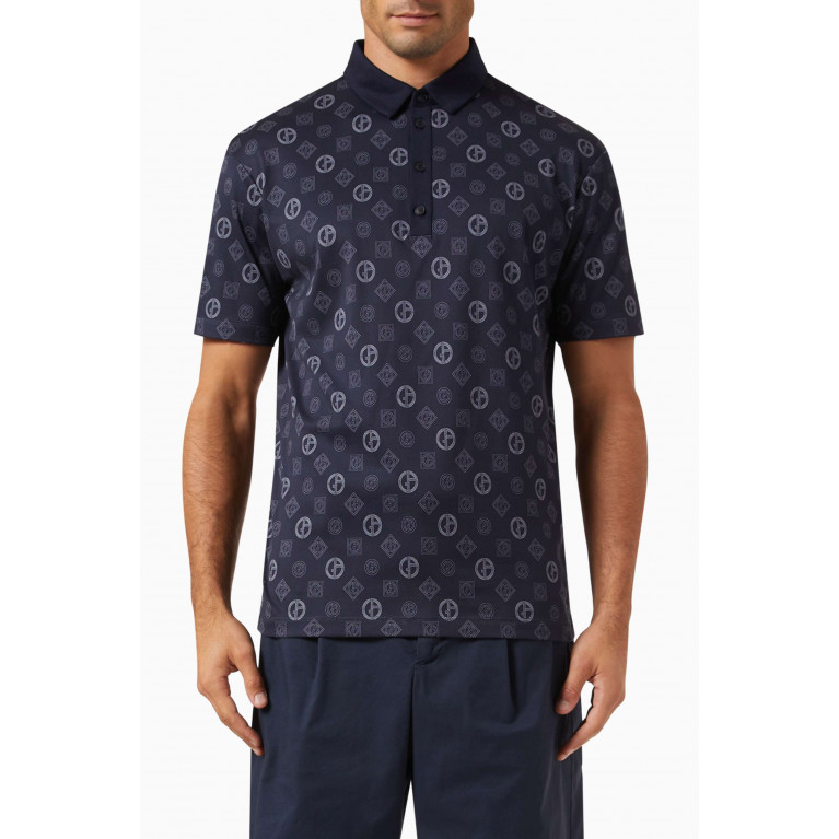 Giorgio Armani - Logo Print Polo Shirt in Cotton