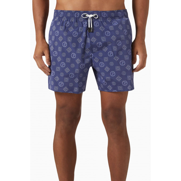 Giorgio Armani - Logo Swim Shorts in Nylon Blue