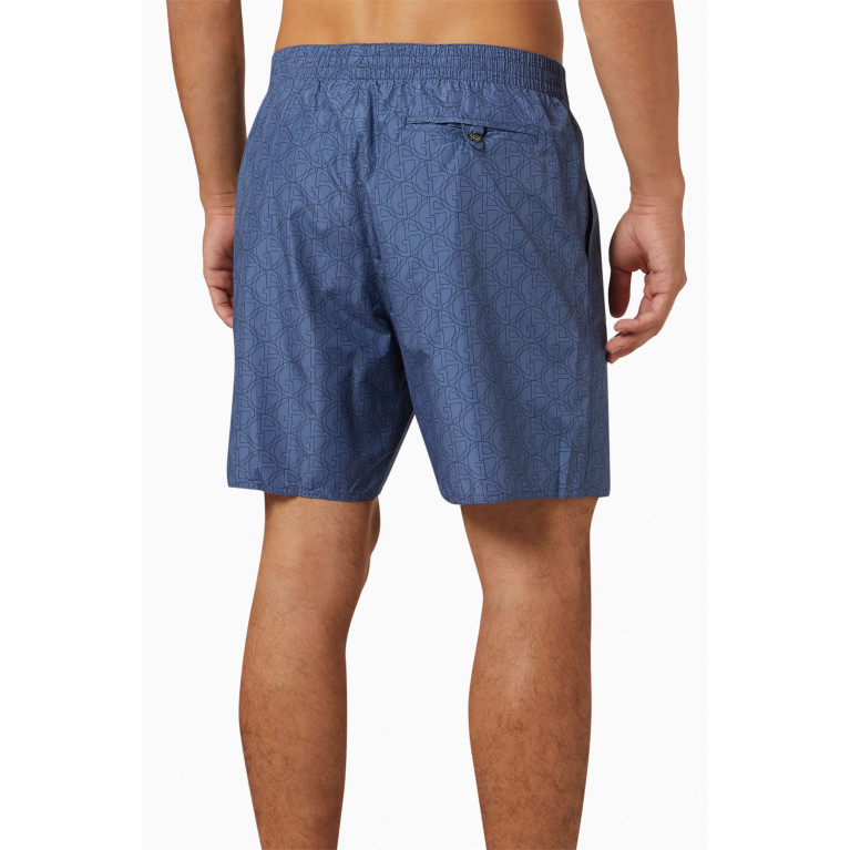 Giorgio Armani - Logo Swim Shorts in Nylon Blue