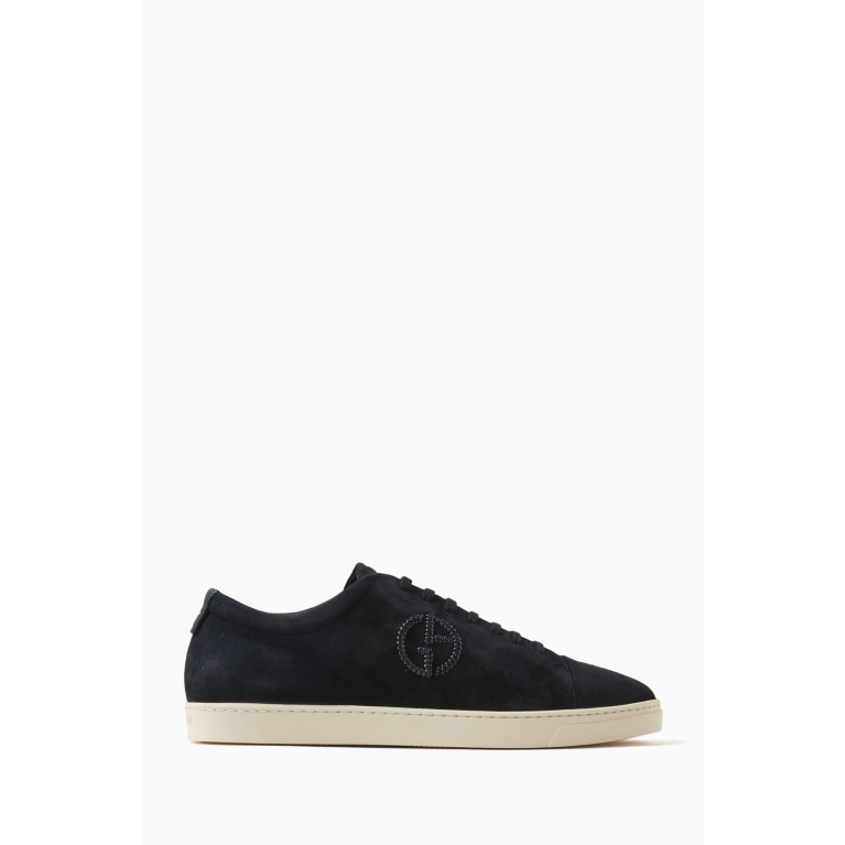 Giorgio Armani - Logo-embroidered Low-top Sneakers in Suede