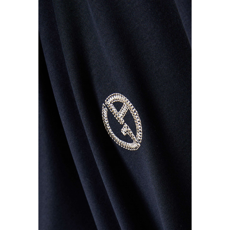Giorgio Armani - Embroidered-logo T-shirt in Jersey Blue