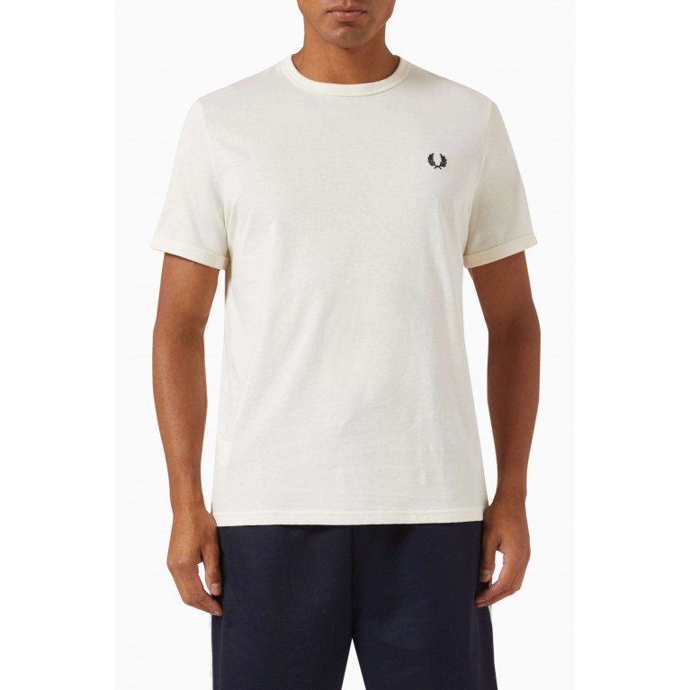 Fred Perry - Ringer T-shirt in Cotton White