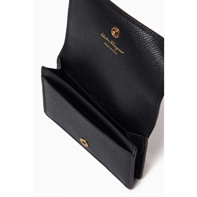 Ferragamo - Gancini Card Holder in Hammered Calf Leather
