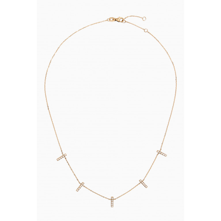 The Golden Collection - Diamond Bar Necklace in 18kt Gold