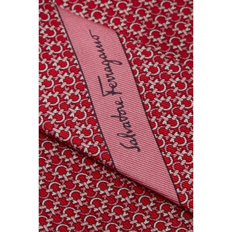 Ferragamo - Gancini-print Laccio Tie in Silk