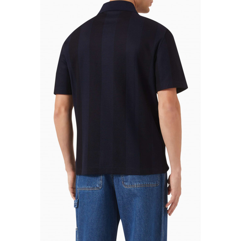 Ferragamo - Duo Tone Stripe Polo Shirt in Cotton