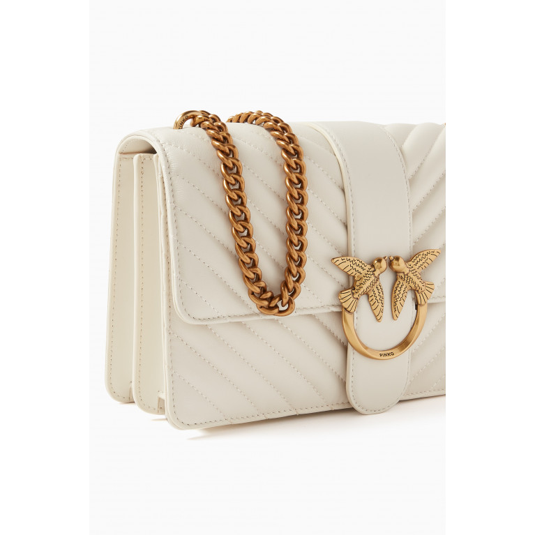 PINKO - Love One Classic Crossbody Bag in Quilted Faux Leather