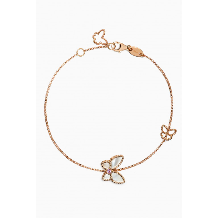 Damas - Farfasha Petali del Mare Butterfly Amethyst & Mother of Pearl Bracelet in 18kt Rose Gold