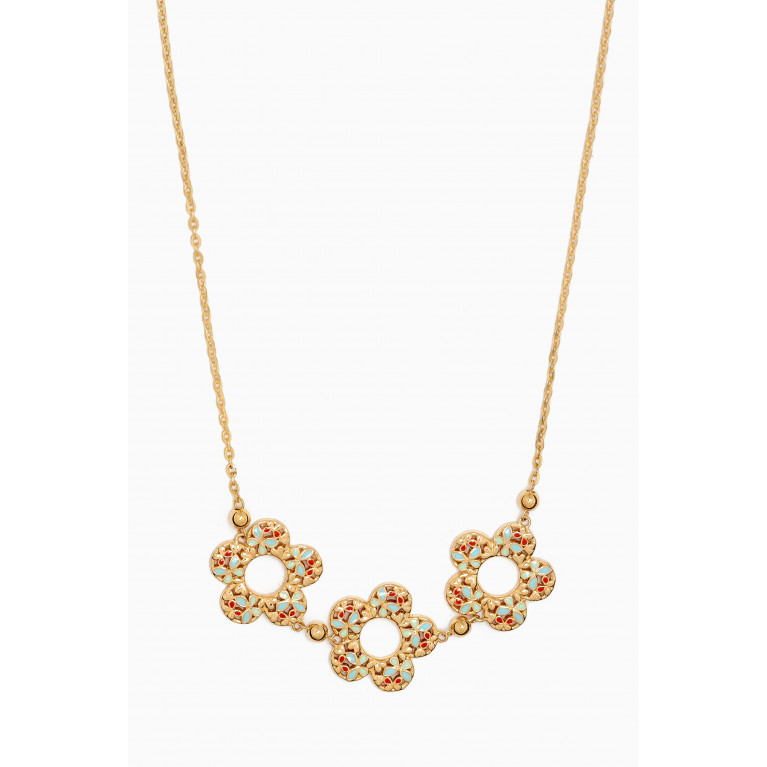 Damas - Farfasha Bloom Three Motif Necklace in 18kt Gold