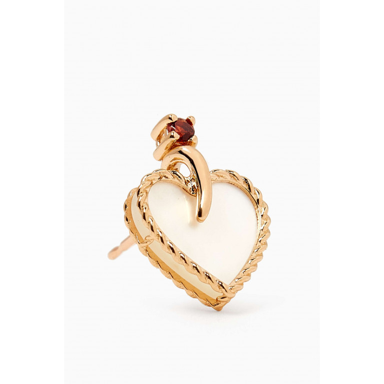Damas - Farfasha Petali del Mare Red Garnet Stud Earrings in 18kt Rose Gold