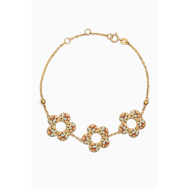 Damas - Farfasha Bloom Three Motif Bracelet in 18kt Gold