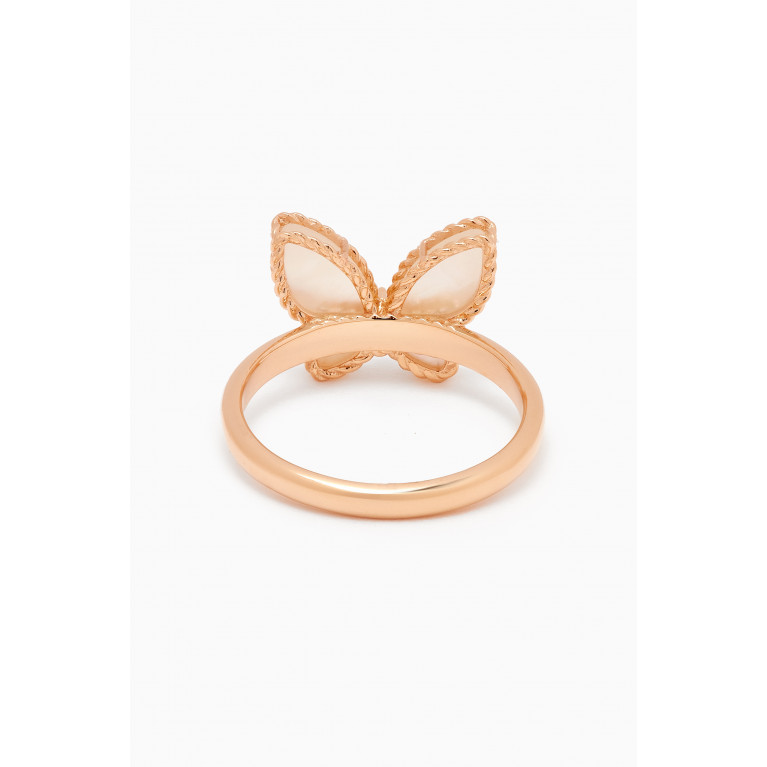 Damas - Farfasha Petali del Mare Butterfly Amethyst & Mother of Pearl Ring in 18kt Rose Gold