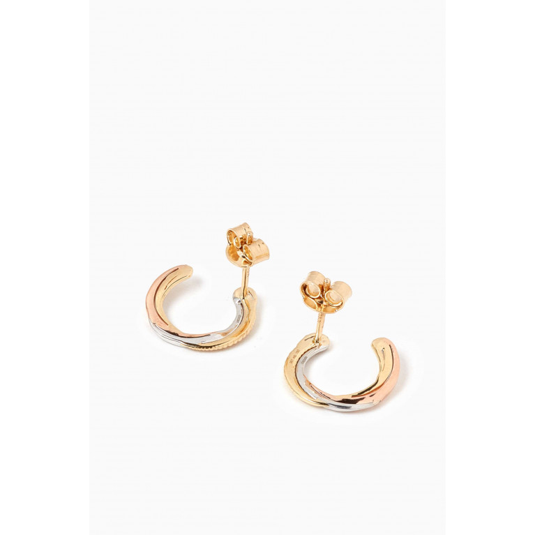 Damas - Revolve Open Trio Diamond Stud Earrings in 18kt Mixed Gold