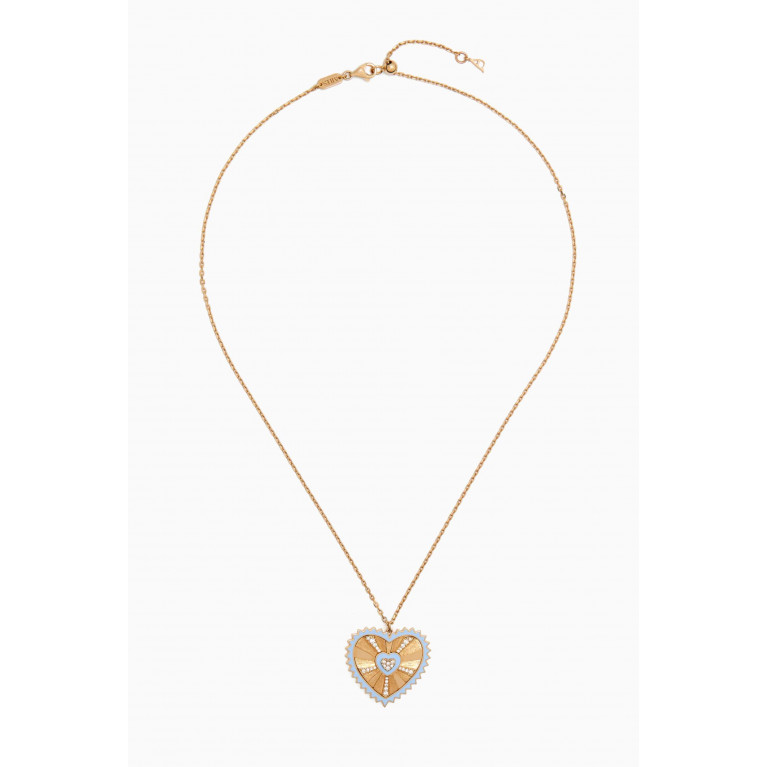 Ailes - Amour Heart Diamond & Enamel Necklace in 18kt Gold