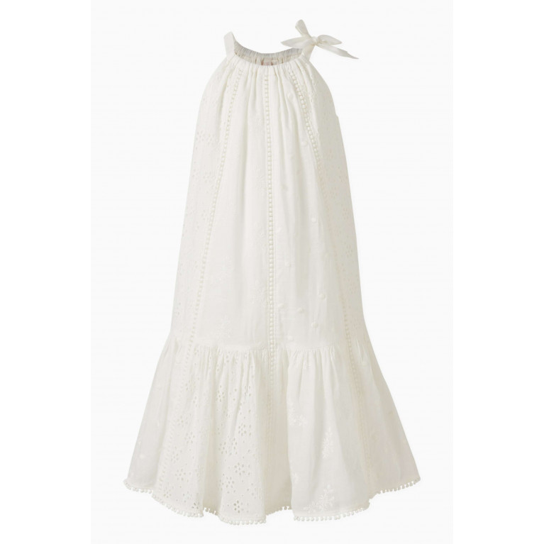 Zimmermann - Devi Lace-trimmed Halter Dress in Cotton